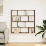 Wall Cube Shelf 12 Compartments Brown Oak Engineered Wood