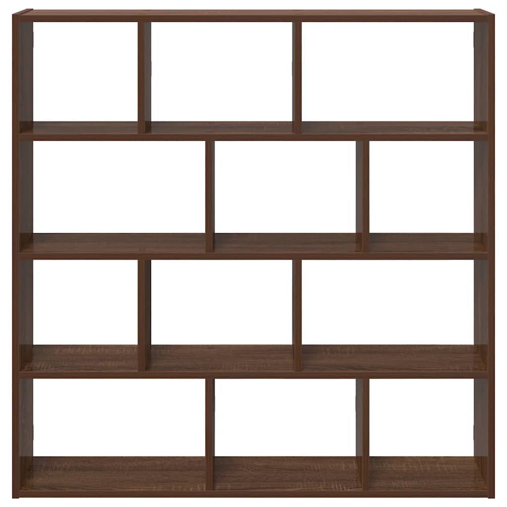 Wall Cube Shelf 12 Compartments Brown Oak Engineered Wood