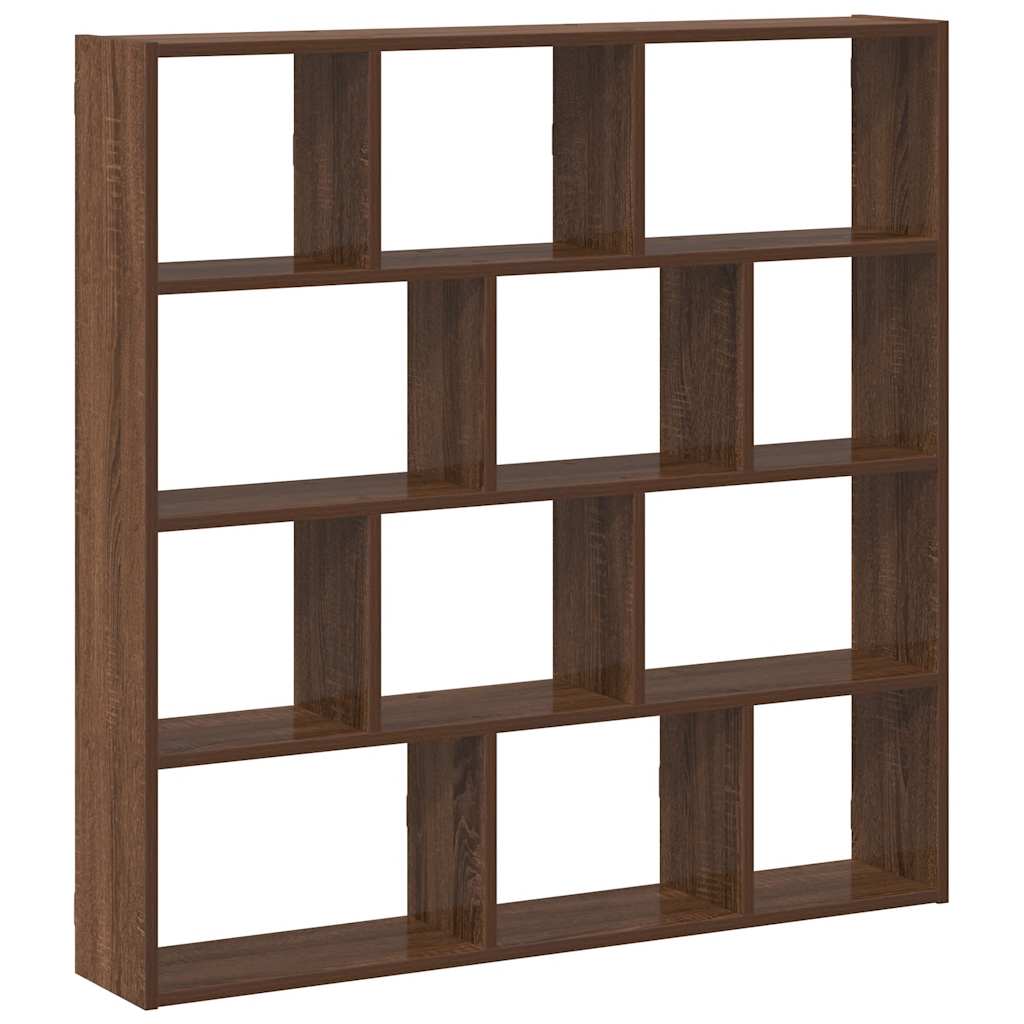 Wall Cube Shelf 12 Compartments Brown Oak Engineered Wood