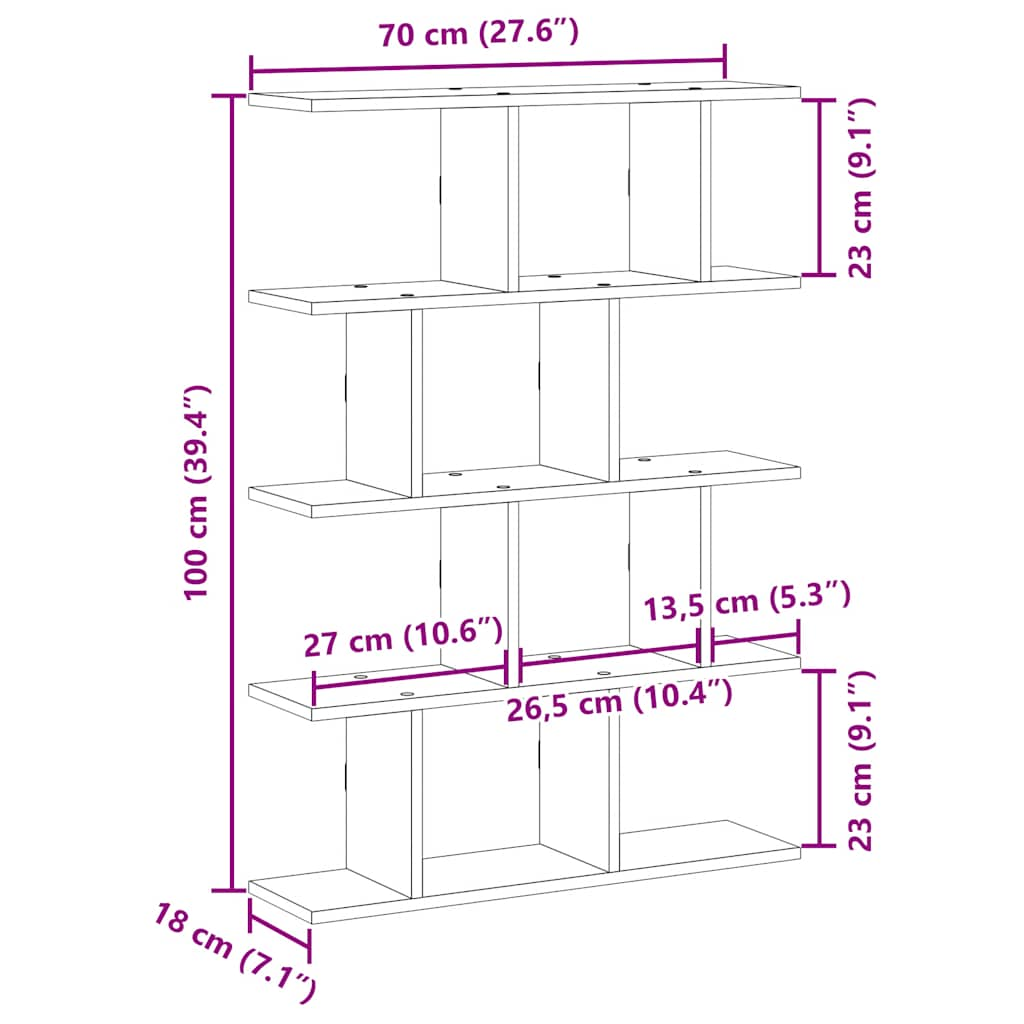 Wall Cube Shelf 12 Compartments White Engineered Wood