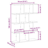 Wall Cube Shelf 12 Compartments White Engineered Wood