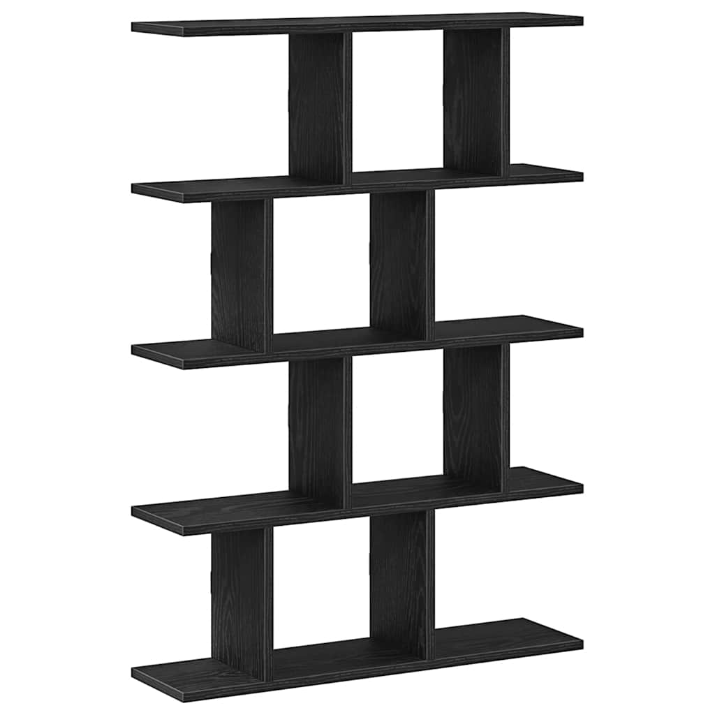 Wall Cube Shelf 12 Compartments Black Engineered Wood