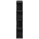 Wall Cube Shelf 12 Compartments Black Engineered Wood