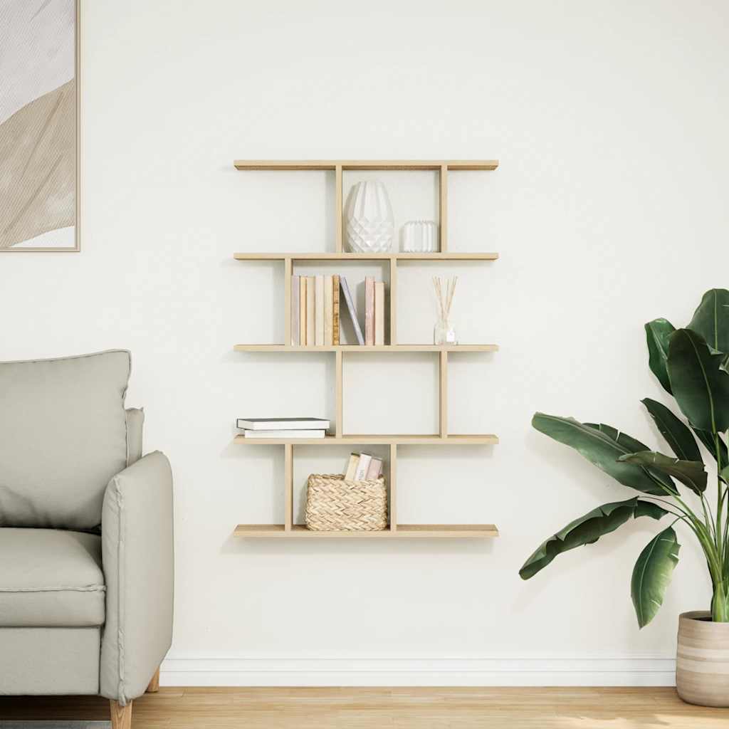 Wall Cube Shelf 12 Compartments Sonoma Oak Engineered Wood