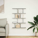 Wall Cube Shelf 12 Compartments Concrete Grey Engineered Wood