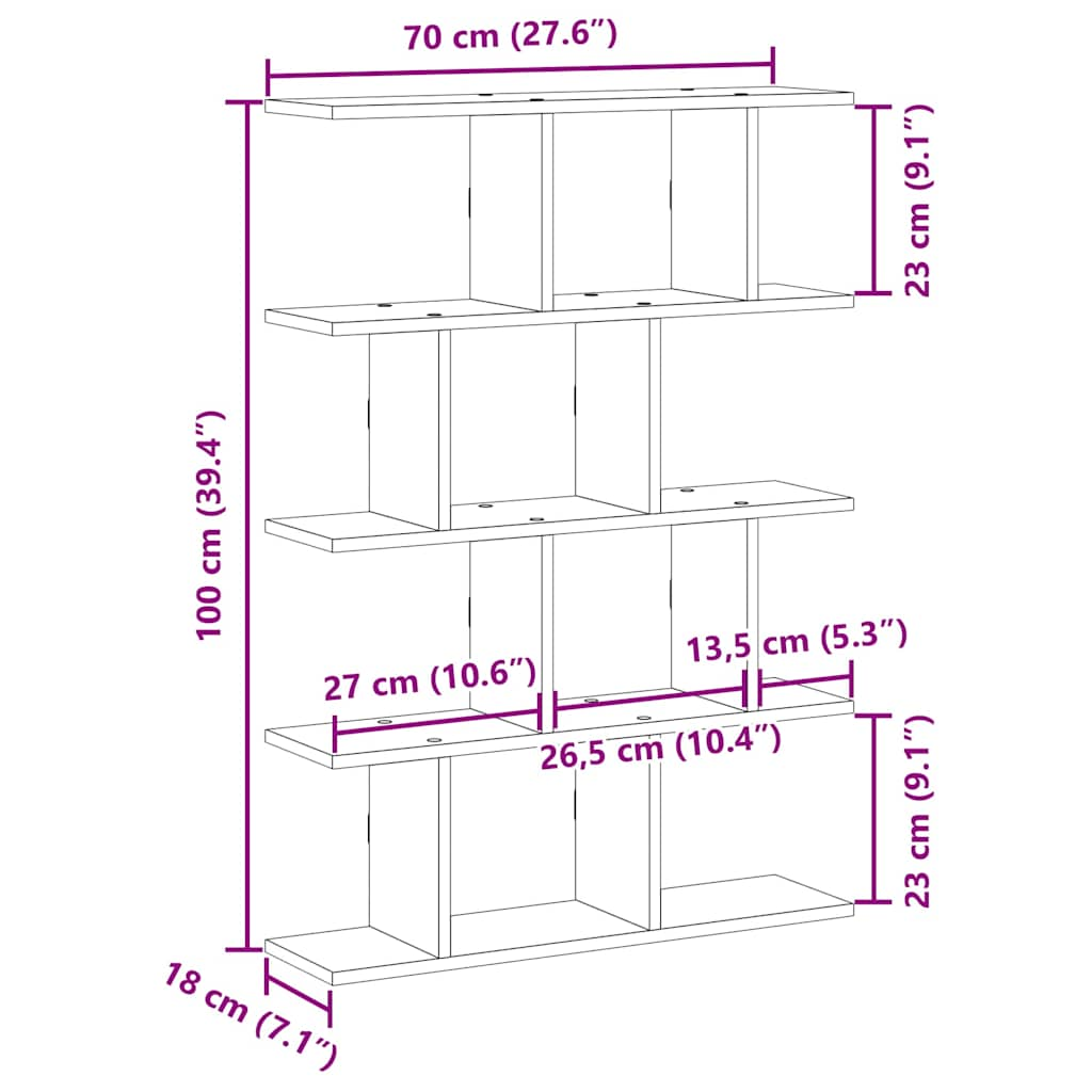 Wall Cube Shelf 12 Compartments Concrete Grey Engineered Wood