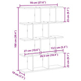 Wall Cube Shelf 12 Compartments Concrete Grey Engineered Wood