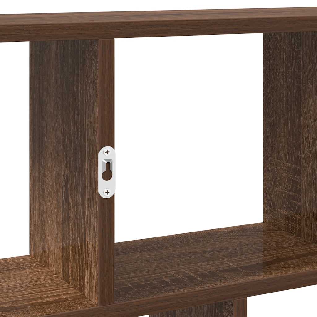 Wall Cube Shelf 12 Compartments Brown Oak Engineered Wood