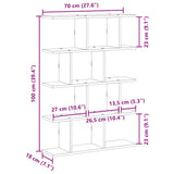 Wall Cube Shelf 12 Compartments Old Wood Engineered Wood