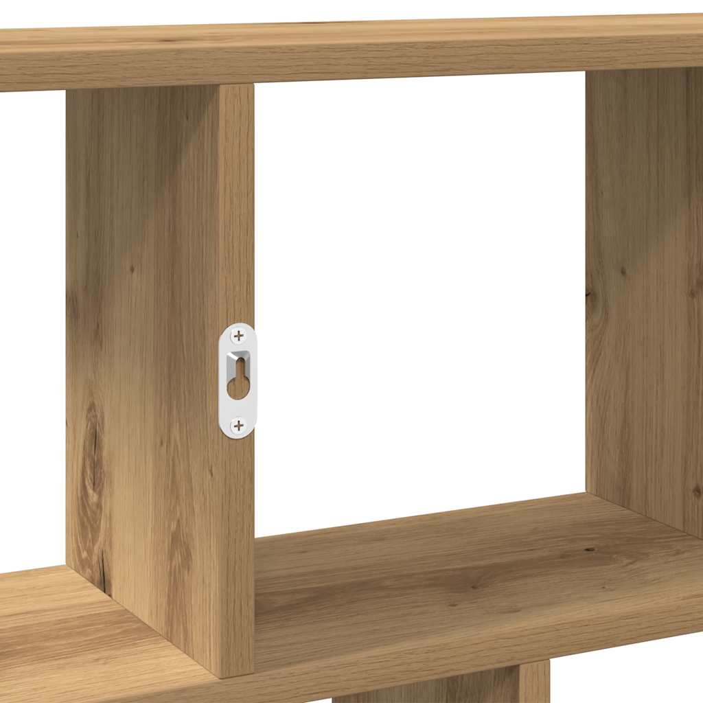 Wall Cube Shelf 12 Compartments Artisian Oak Engineered Wood