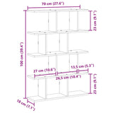 Wall Cube Shelf 12 Compartments Artisian Oak Engineered Wood