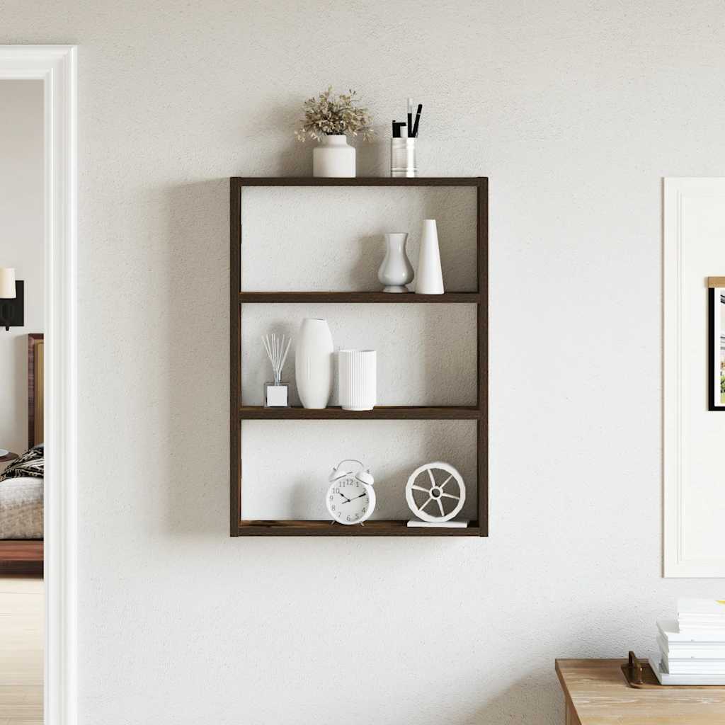 Wall Shelf Smoked Oak 43x9x60 cm Engineered Wood