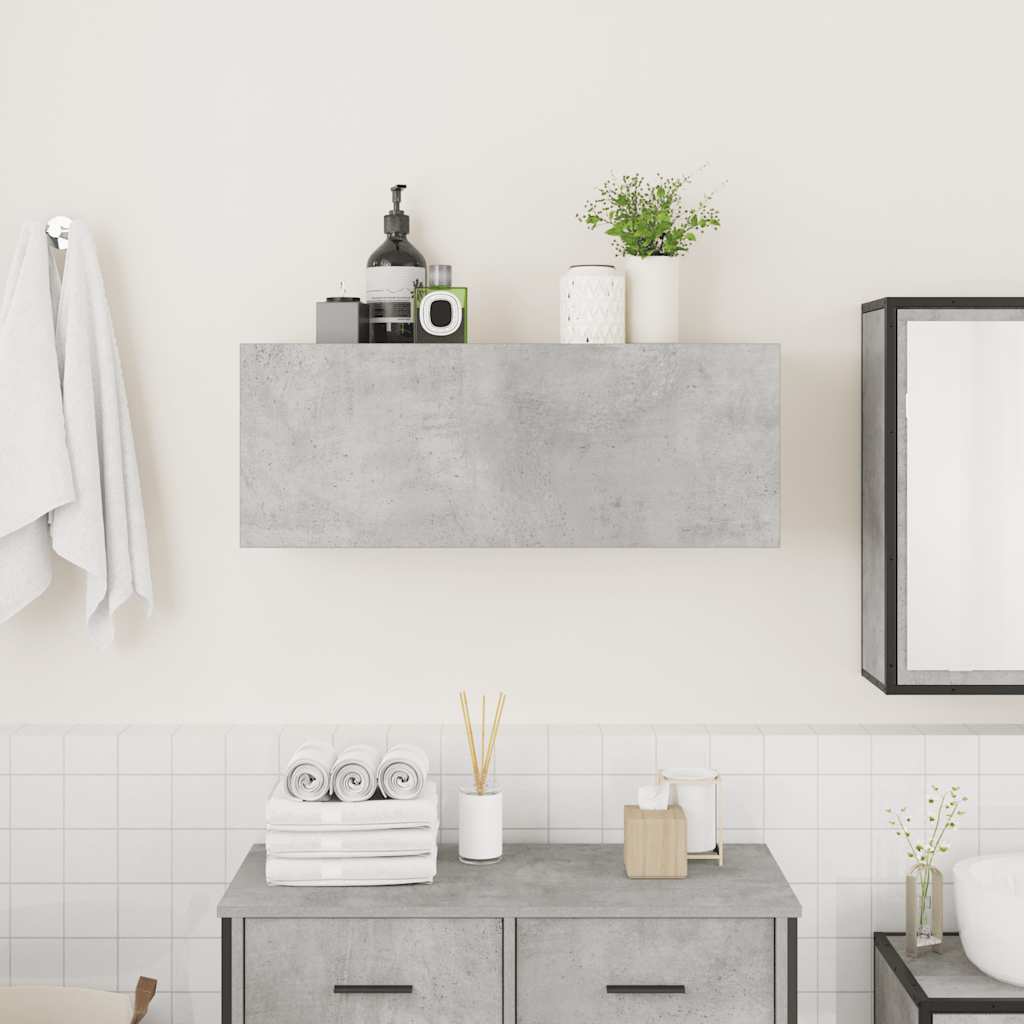 Bathroom Wall Cabinet Concrete Grey 80x25x30 cm Engineered Wood