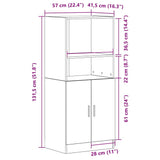 Kitchen Cabinet Concrete Grey 57x41.5x131.5 cm Engineered Wood