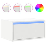 Wall-mounted Bedside Cabinets with LED Lights 2 pcs White