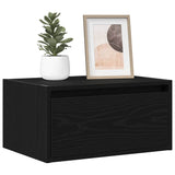 Wall-mounted Bedside Cabinets with LED Lights 2 pcs Black Oak