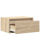 Wall-mounted Bedside Cabinets with LED Lights 2 pcs Sonoma Oak