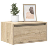 Wall-mounted Bedside Cabinets with LED Lights 2 pcs Sonoma Oak