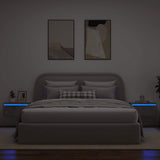 Wall-mounted Bedside Cabinets with LED Lights 2 pcs Concrete Grey