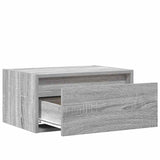 Wall-mounted Bedside Cabinets with LED Lights 2 pcs Grey Sonoma