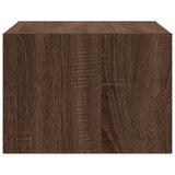 Wall-mounted Bedside Cabinets with LED Lights 2 pcs Brown Oak