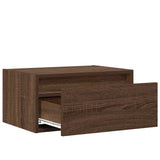 Wall-mounted Bedside Cabinets with LED Lights 2 pcs Brown Oak