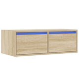 TV Cabinet with LED Lights Sonoma Oak 75x35.5x25 cm