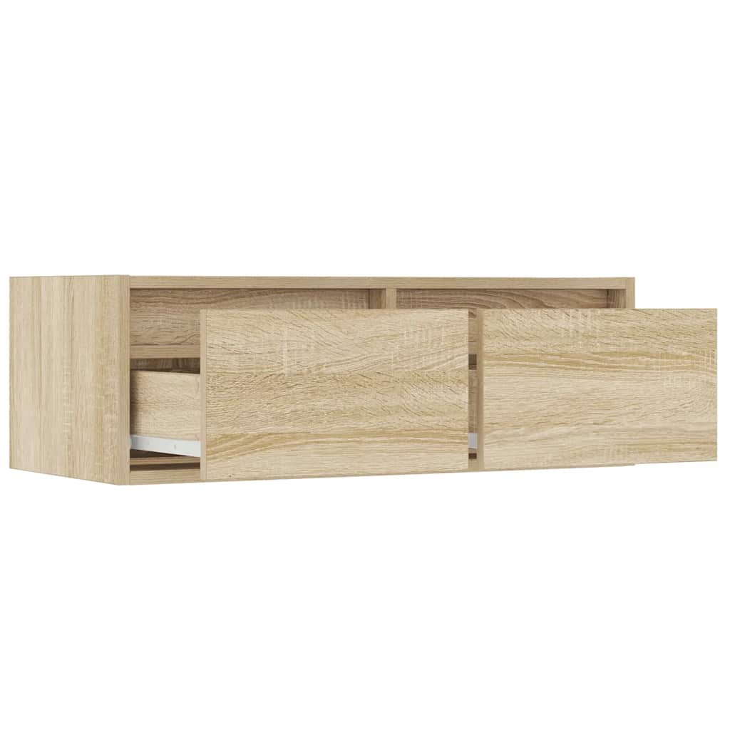 TV Cabinet with LED Lights Sonoma Oak 75x35.5x25 cm