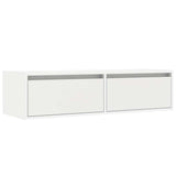 TV Cabinet with LED Lights White 100X35.5x25 cm