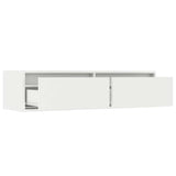 TV Cabinet with LED Lights White 100X35.5x25 cm