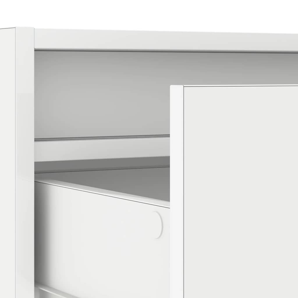 TV Cabinet with LED Lights White 100X35.5x25 cm