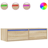 TV Cabinet with LED Lights Sonoma Oak 100X35.5x25 cm