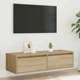 TV Cabinet with LED Lights Sonoma Oak 100X35.5x25 cm