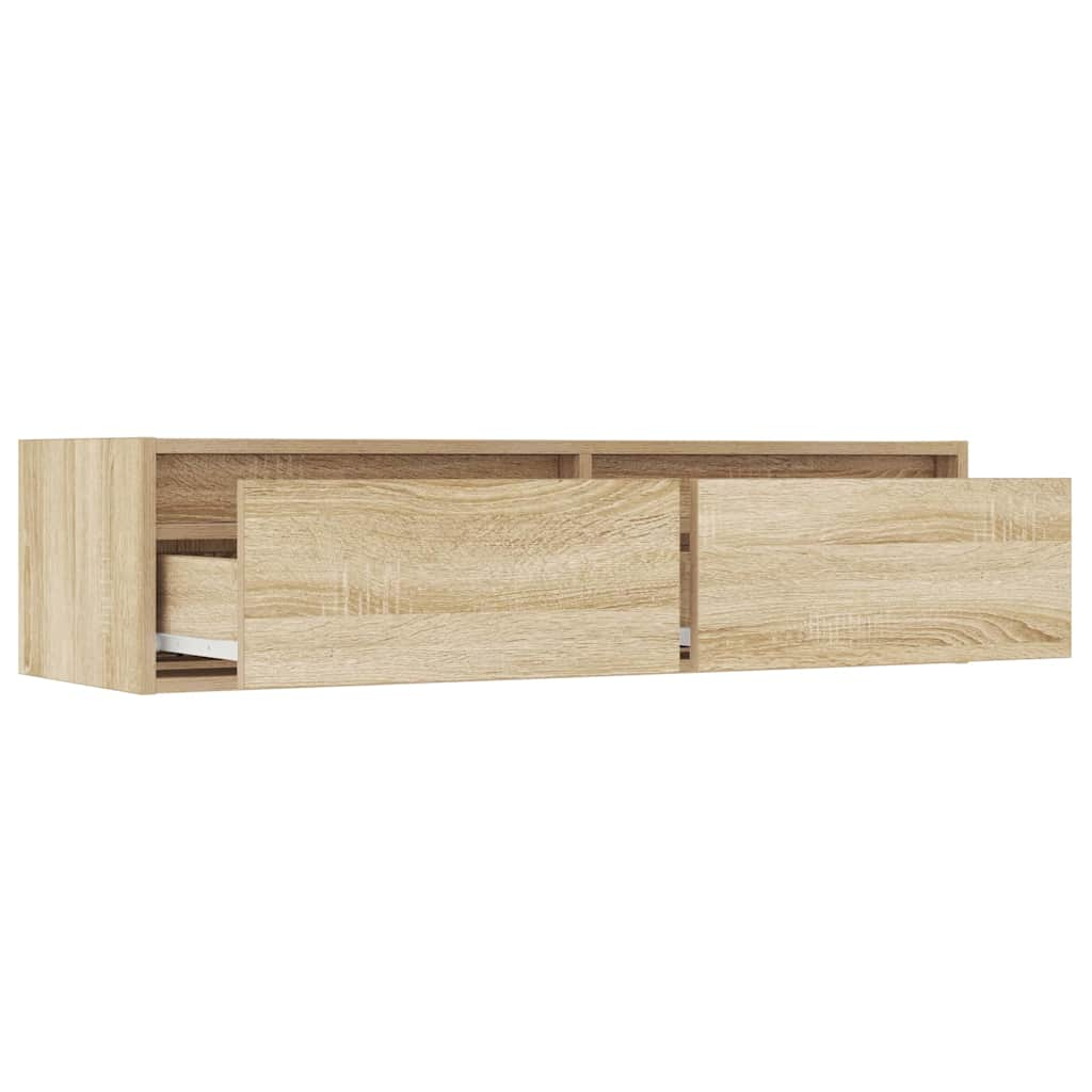 TV Cabinet with LED Lights Sonoma Oak 100X35.5x25 cm