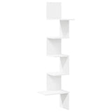 Wall Corner Shelf White 32x32x127,5 cm Engineered Wood