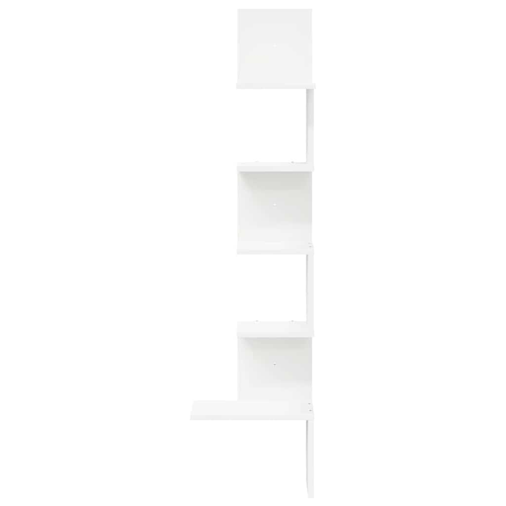 Wall Corner Shelf White 32x32x127,5 cm Engineered Wood