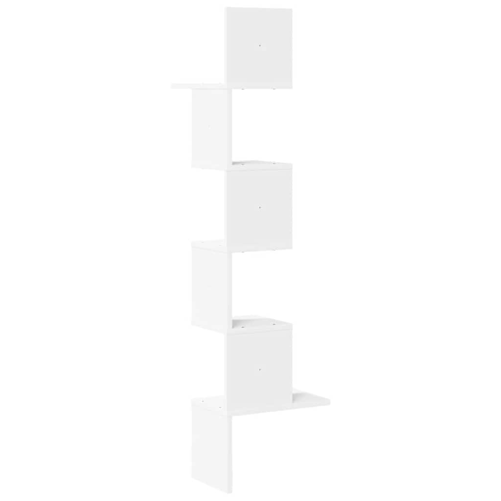 Wall Corner Shelf White 32x32x127,5 cm Engineered Wood