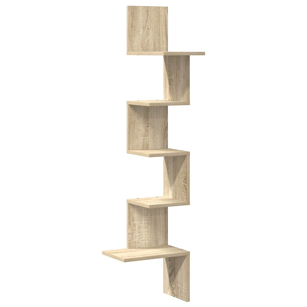 Wall Corner Shelf Sonoma Oak 32x32x127,5 cm Engineered Wood