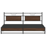 Metal Bed Frame without Mattress Brown Oak 200x200 cm