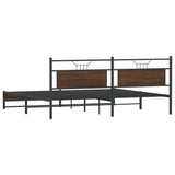 Metal Bed Frame without Mattress Brown Oak 200x200 cm