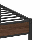 Metal Bed Frame without Mattress Brown Oak 200x200 cm