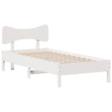 Bed Frame without Mattress White 75x190 cm Small Single Solid Wood Pine