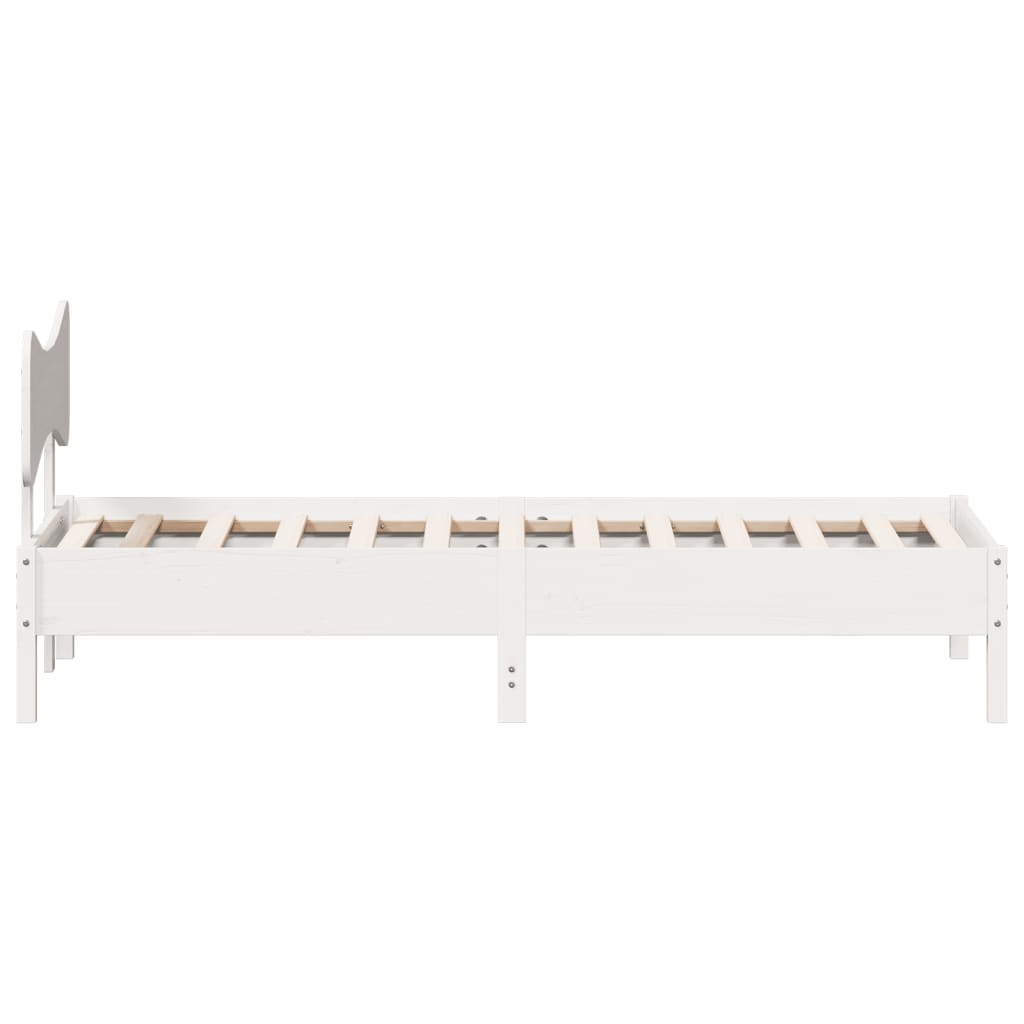 Bed Frame without Mattress White 75x190 cm Small Single Solid Wood Pine