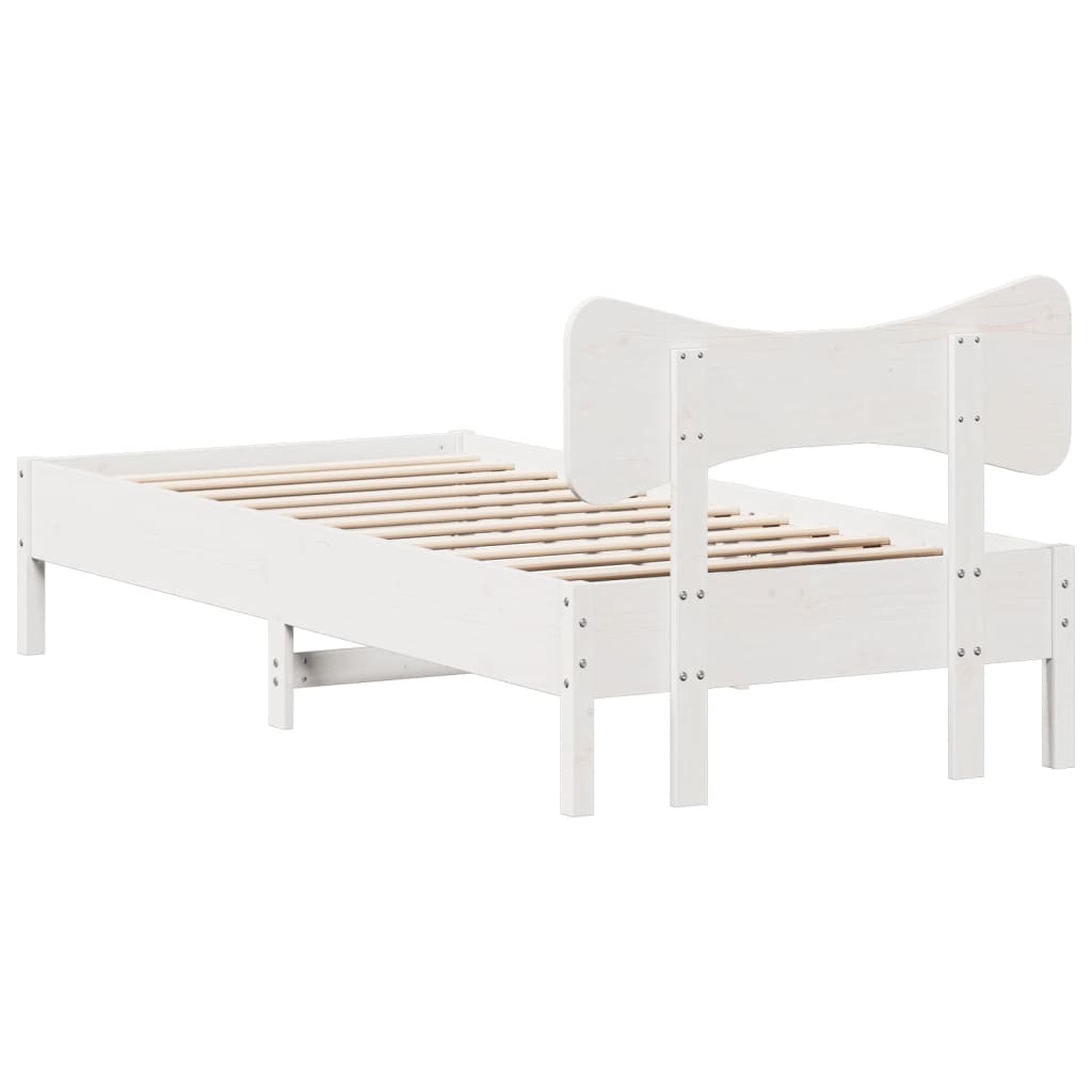 Bed Frame without Mattress White 75x190 cm Small Single Solid Wood Pine