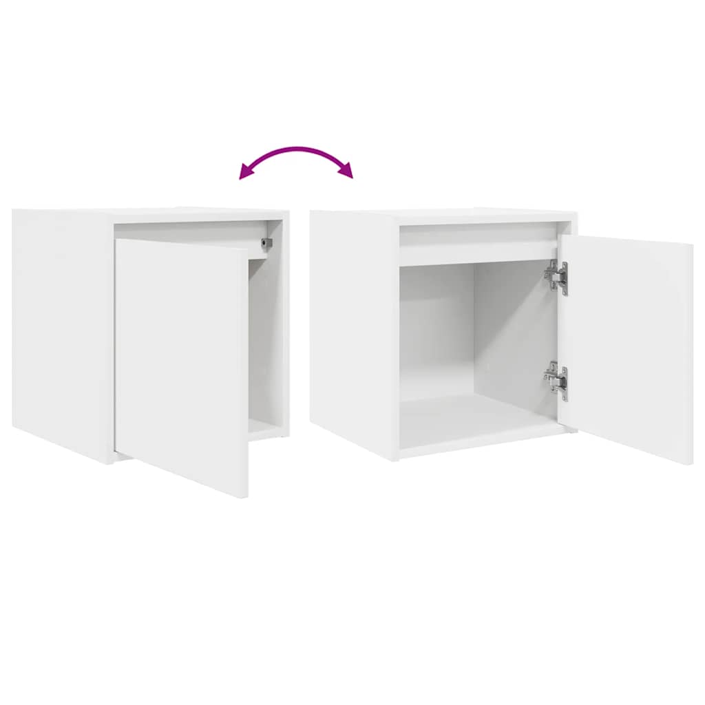 Wall-Mounted Bedside Cabinet White 38x34x40 cm