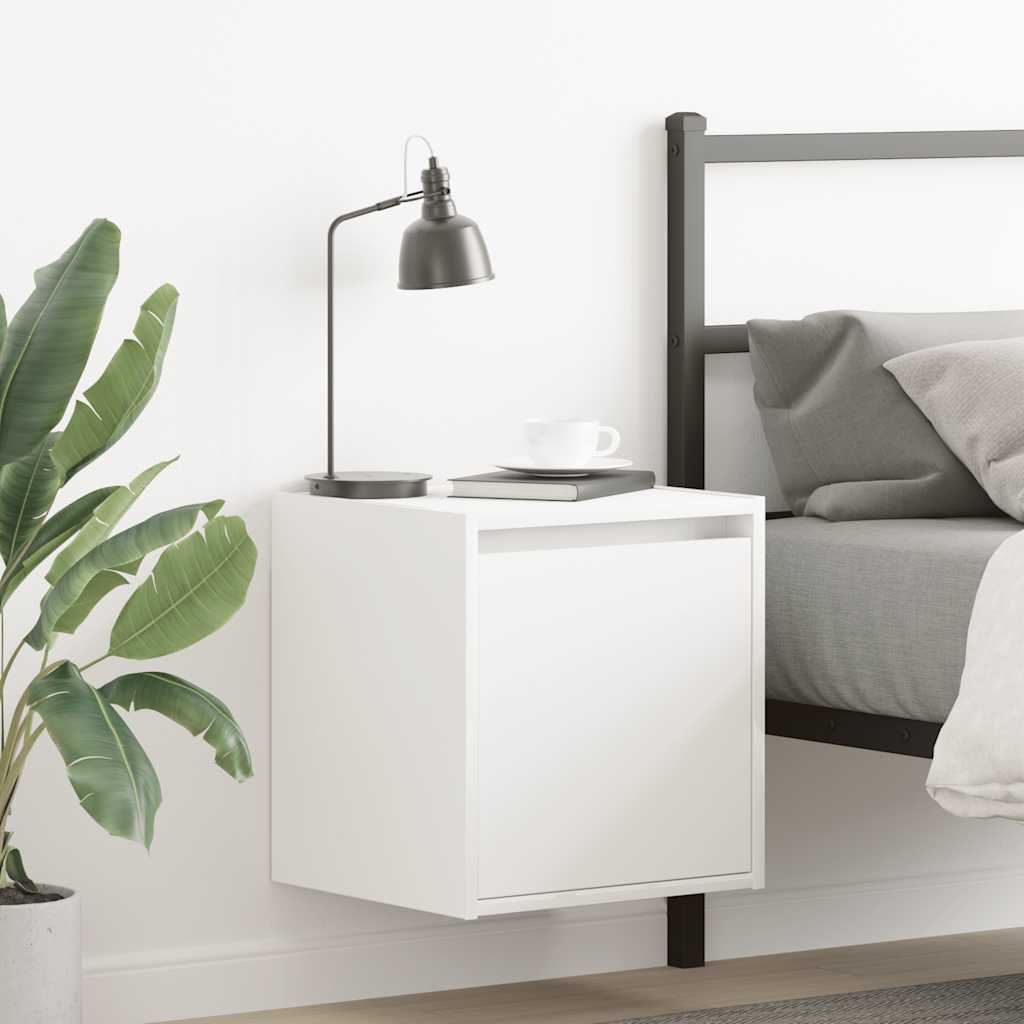 Wall-Mounted Bedside Cabinet White 38x34x40 cm