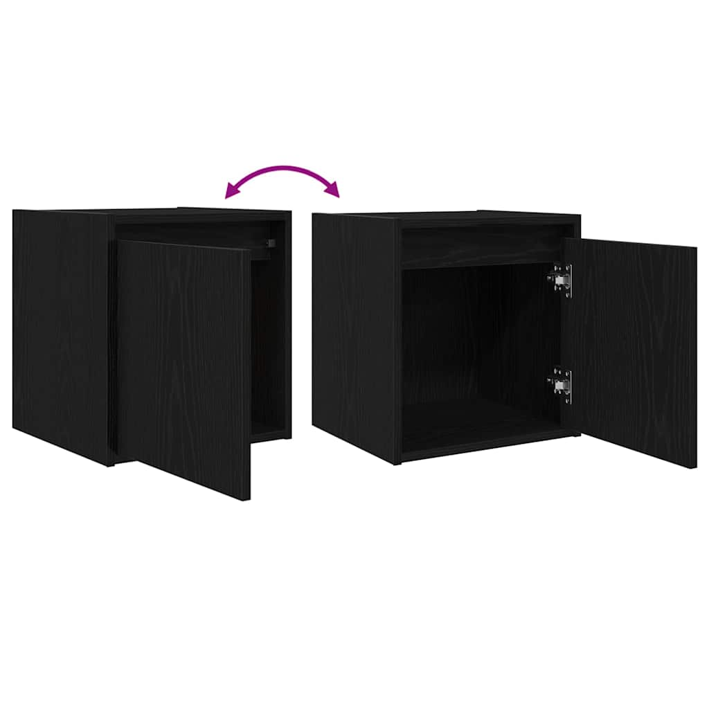 Wall-Mounted Bedside Cabinets 2 pcs Black 38x34x40 cm