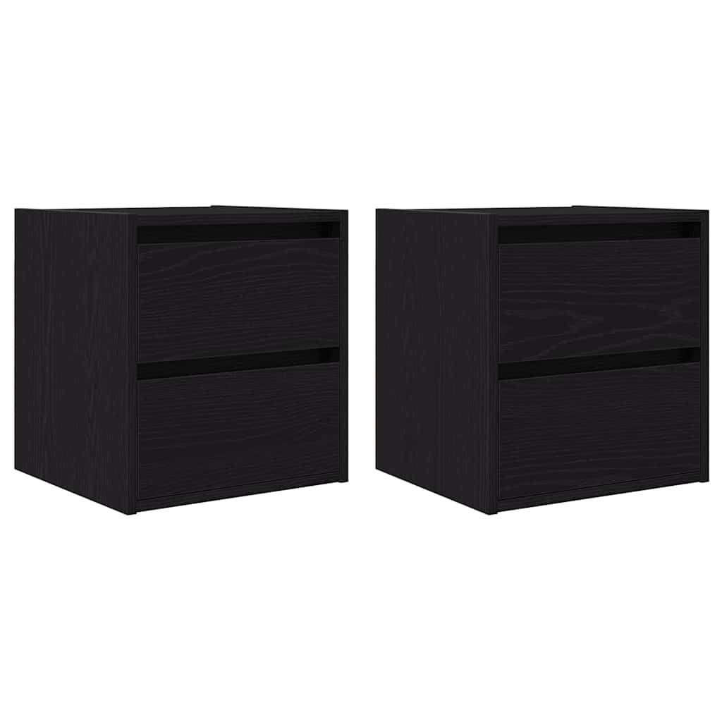 Wall-mounted Bedside Cabinets 2 pcs Black Oak 38x34x40 cm