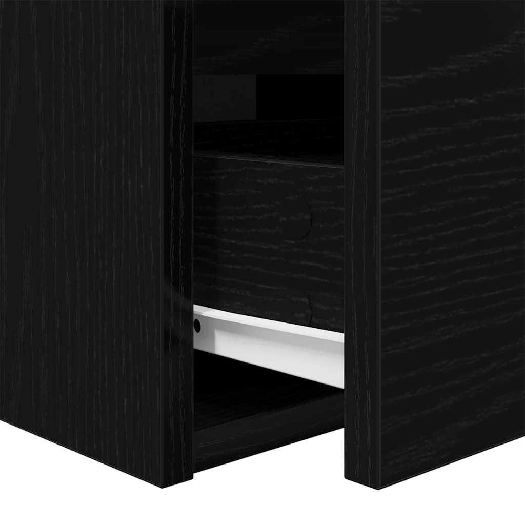 Wall-mounted Bedside Cabinets 2 pcs Black Oak 38x34x40 cm