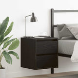 Wall-mounted Bedside Cabinets 2 pcs Black Oak 38x34x40 cm